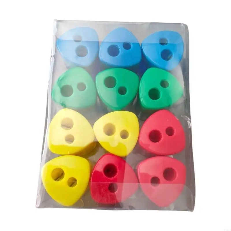 CORA 12Pcs 휴대용 연필깎이 더블 홀 샤프너 휴대용 샤프너