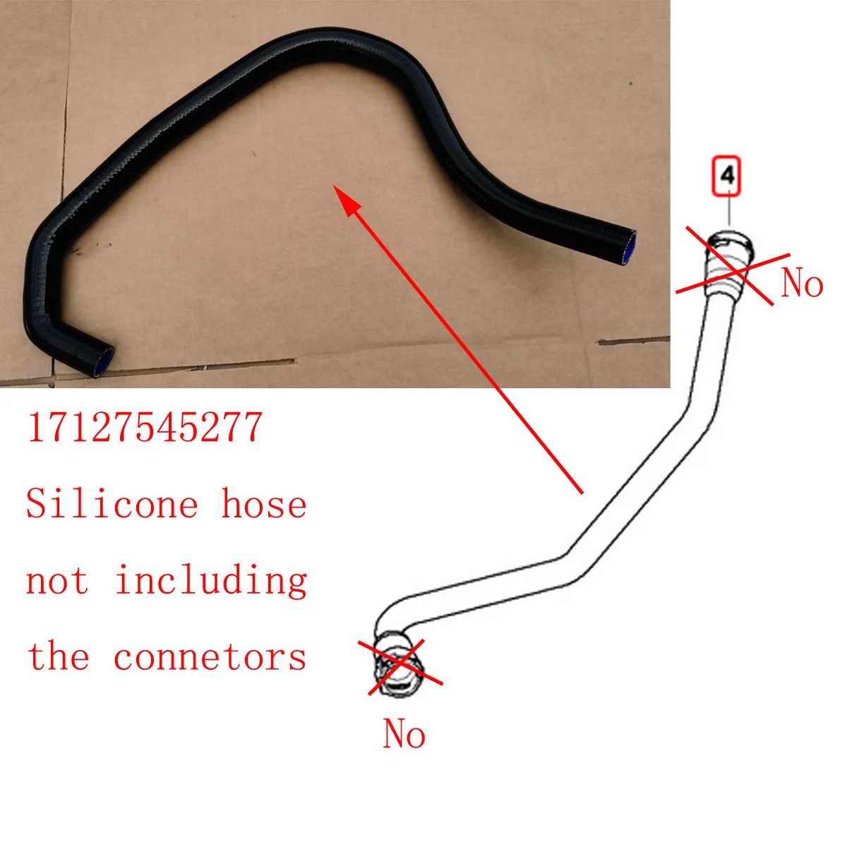 

Silicone Coolant Water Hose 17127545277 For BMW N52 Z4 E86 3.0si / E85 3.0si 2.5i 10/2005 - 08/2008