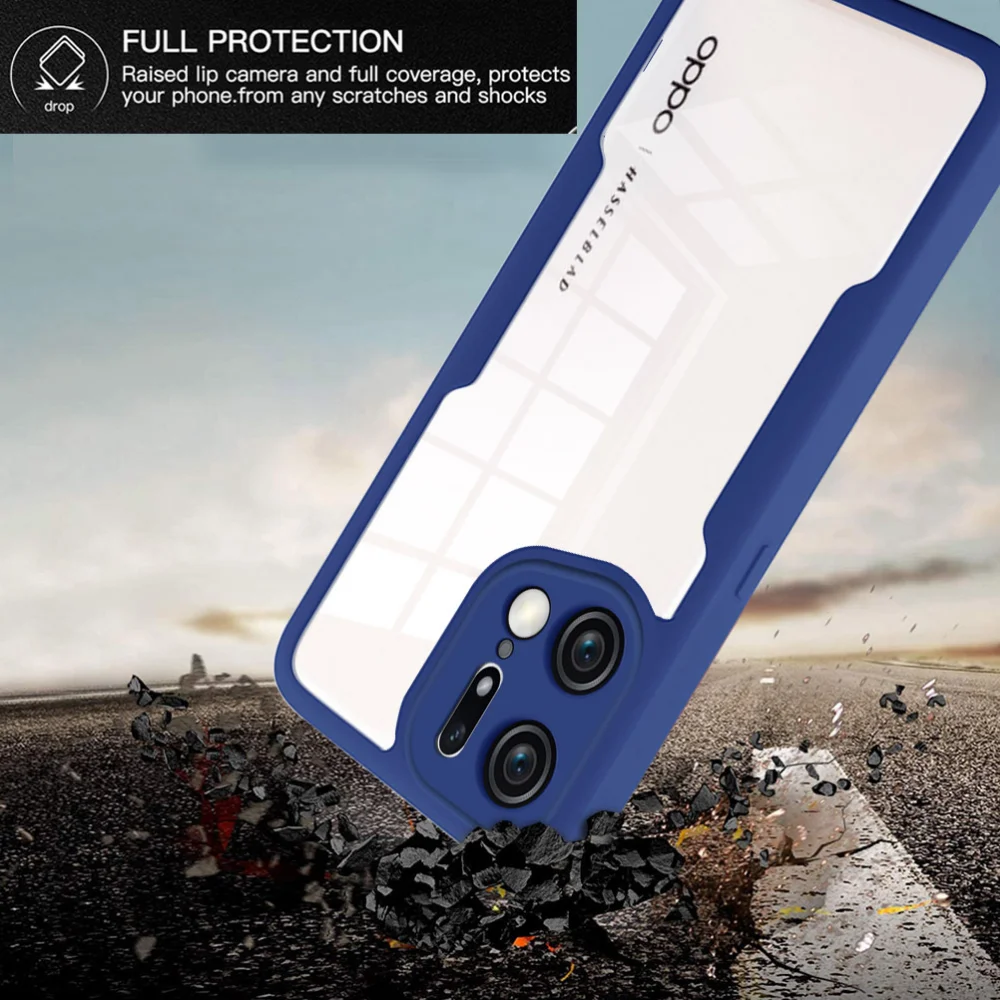 Double-sided 360 Full Body Transparent X Camera Protective Cover For OPPO Find X5 Pro_voghion.com