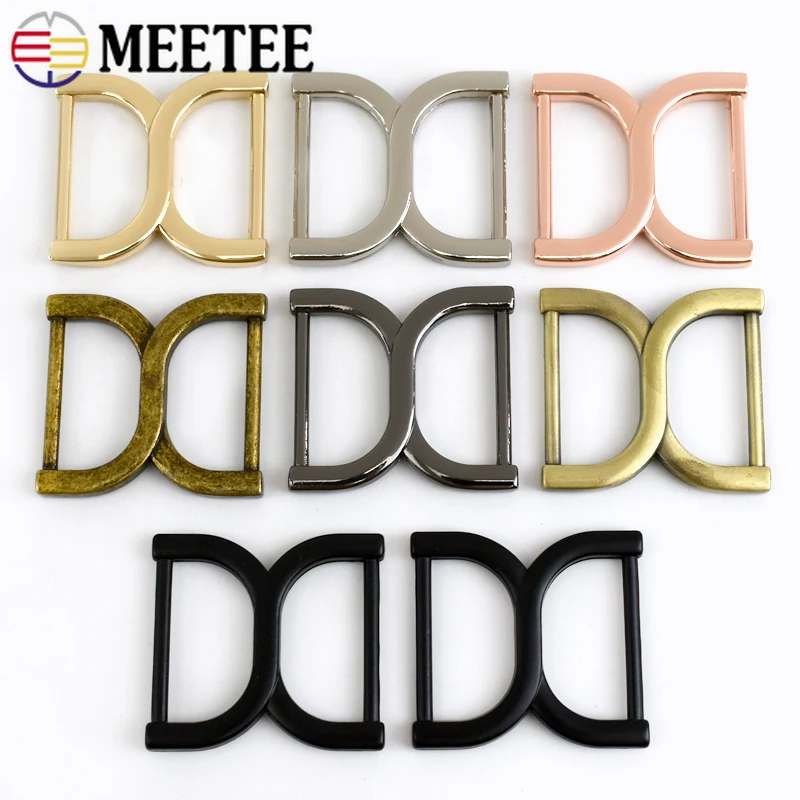 Meetee 5/10Pcs 25mm Metal Bag Strap Connector Buckles Handbag Adjuster Hooks Garment Belt Clasps DIY Hardware Accessoriess