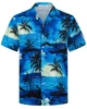 Summer Fashion Mens Hawaiian Shirts Short Sleeve Button Coconut Tree Printed Casual Beach Aloha Shirt Plus Size 6XL Hombre Ropa 2