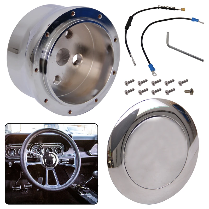 9 Hole Chrome Aluminium Steering Wheel Adapter For GMC Chevy 1969-1994 Hot Rod