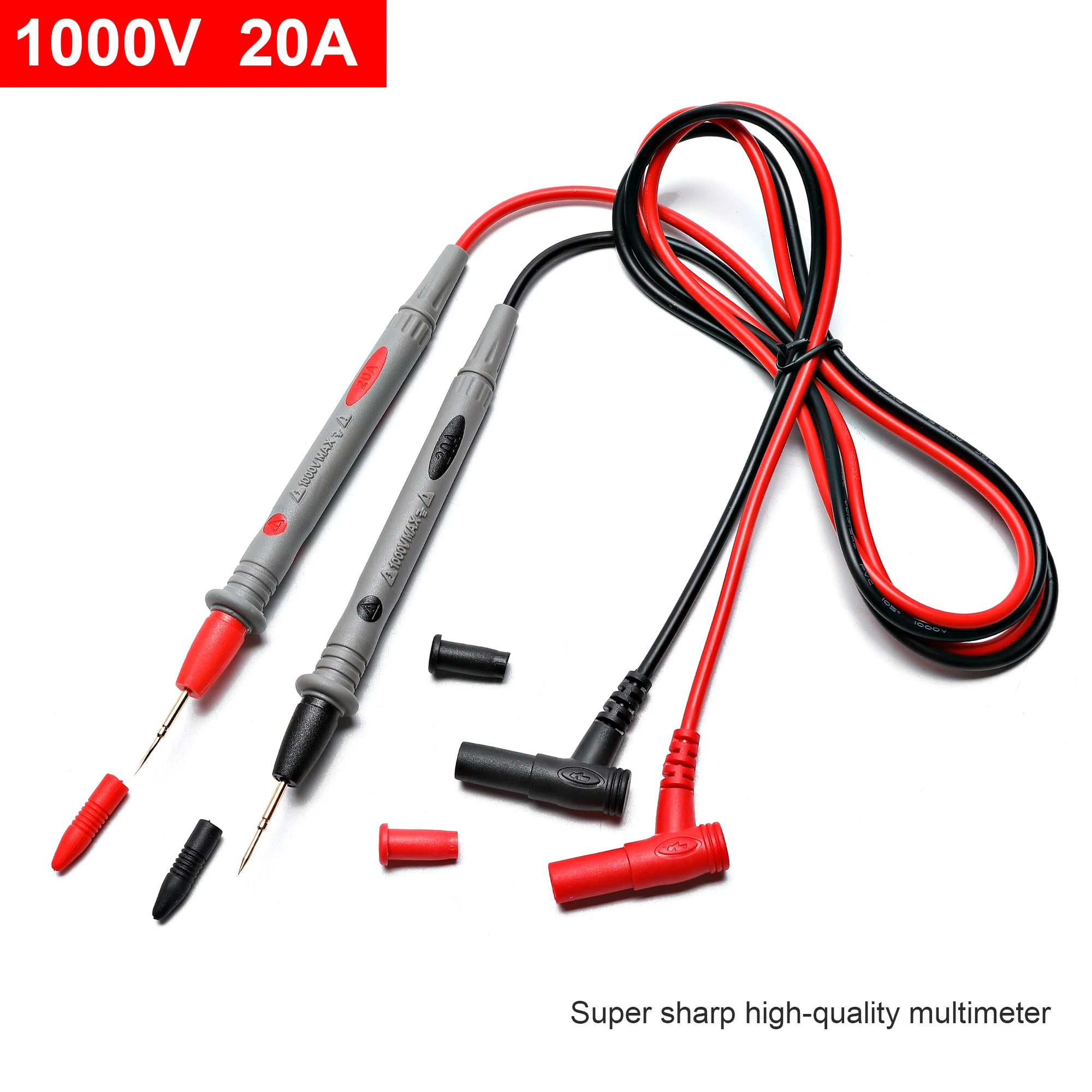 1Pair Universal Digital 1000V 10A 20A Thin Tip Needle Multimeter Multi Meter Test Lead Probe Wire Pen Cable Multimeter Tester digital depth micrometer