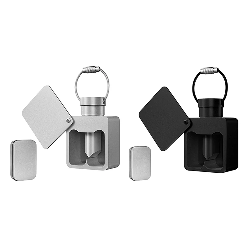 MiniPortableKeychainPillCutterAluminumAlloyEDCPillStorage
