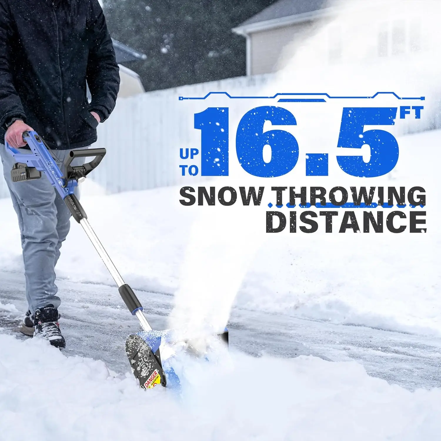 Electric Snow Shovel Cordless, 20V 12-Inch Electric Snow Blower, Snow Shovel for Driveway with Handle LED Light