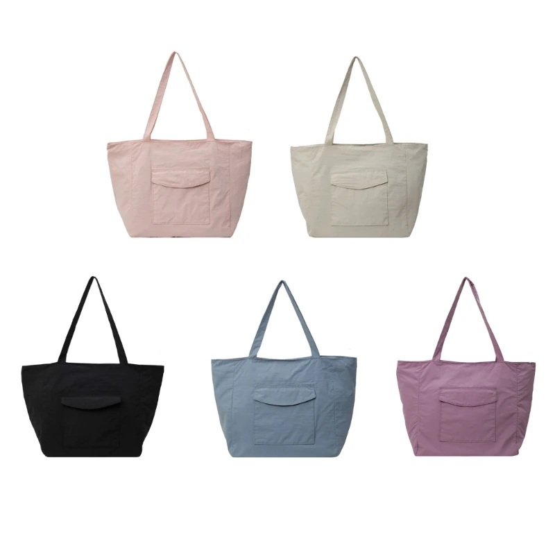 Womens Nylon Shoulder Bag Female Shopping Dating Bag Large Capacity Handbag Lightweight Casual Bag Student School Bag E74B