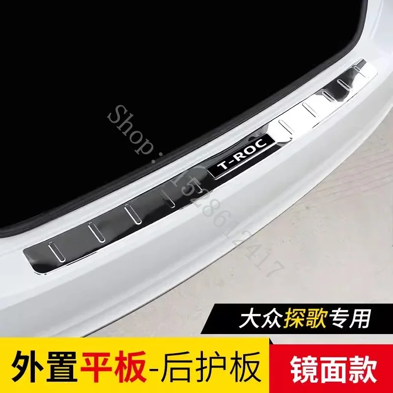 

For 2018~2024 VW/Volkswagen T-ROC T ROC stainless steel Trunk Trim Rear Bumper Protector Door Sill Cover Auto Car Accessories