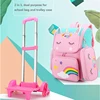 Cartoon Unicorn School Bags Wheeled Backpack for girls Trolley Bag with Wheels Student Kids Rolling Backpack Trolley Bag 2