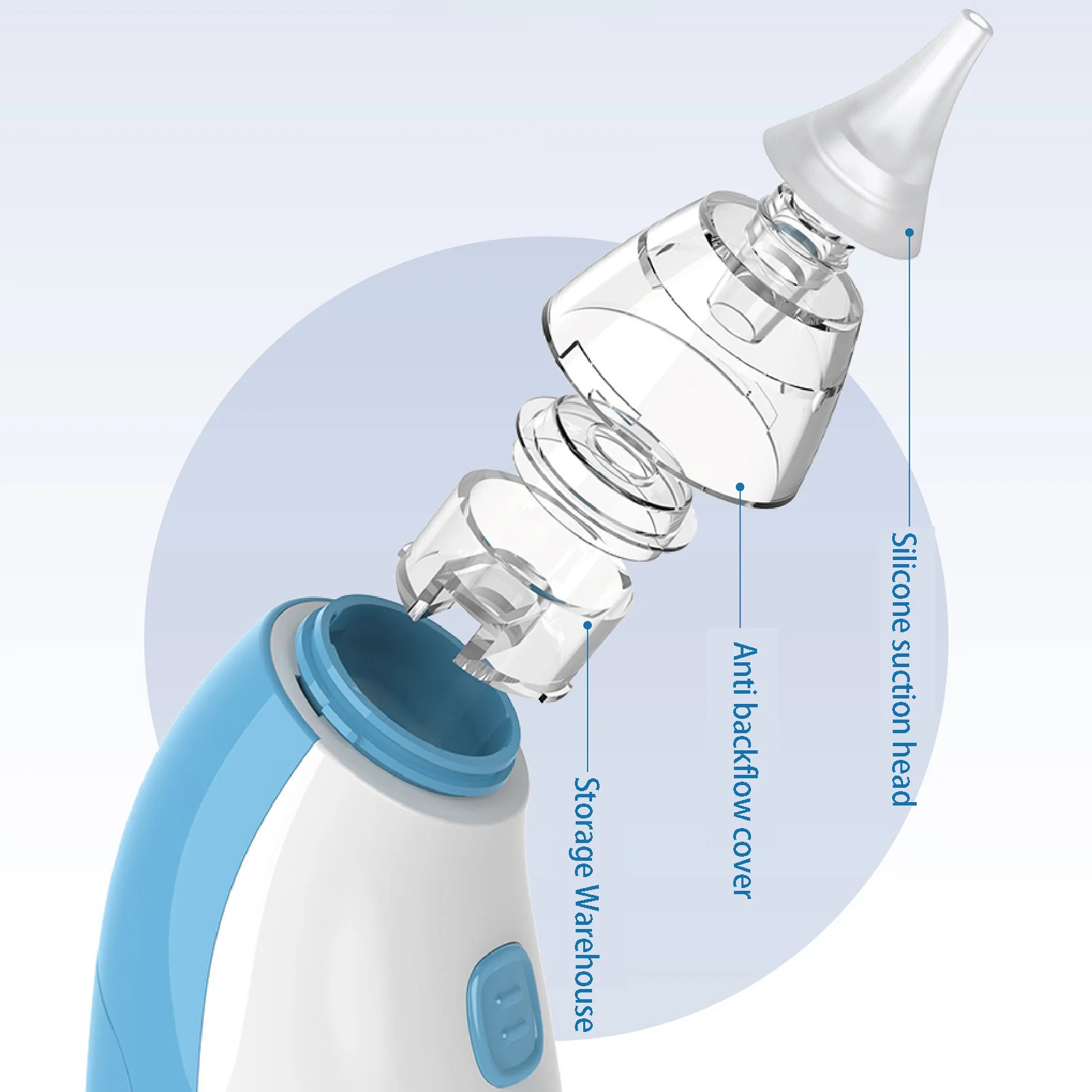 Electric Nasal Aspirator for Baby Low Noise Portable Nose Cleaner for Baby Toddler Kids Nursery Healthcare