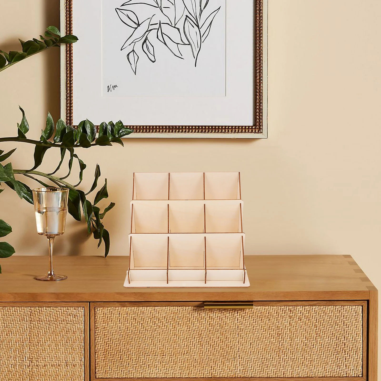 Wooden Card Display Stand Retail Racks Postcard Shelf Business Cards Wood Construction Spacious Design Material