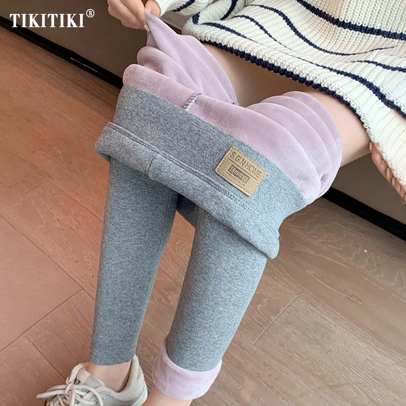 

Women Leggings Autumn Winter Lamb Fleece Lined Skinny Warm Tights Soft Long Pants Thick Velvet Thermal Leggings For Cold Weather