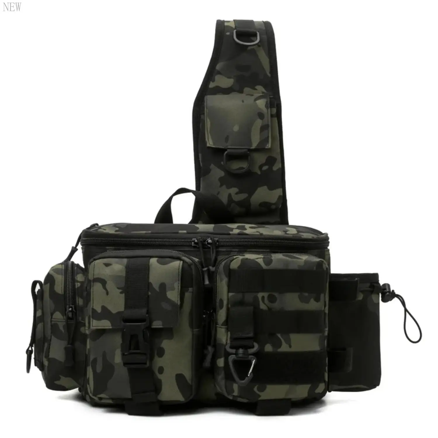 New Fishing Fish Lures Gear Rod Molle Outdoor Hiking Camping Travel Men Tactical Waist Pack Large Capacity Shoulder Hunting