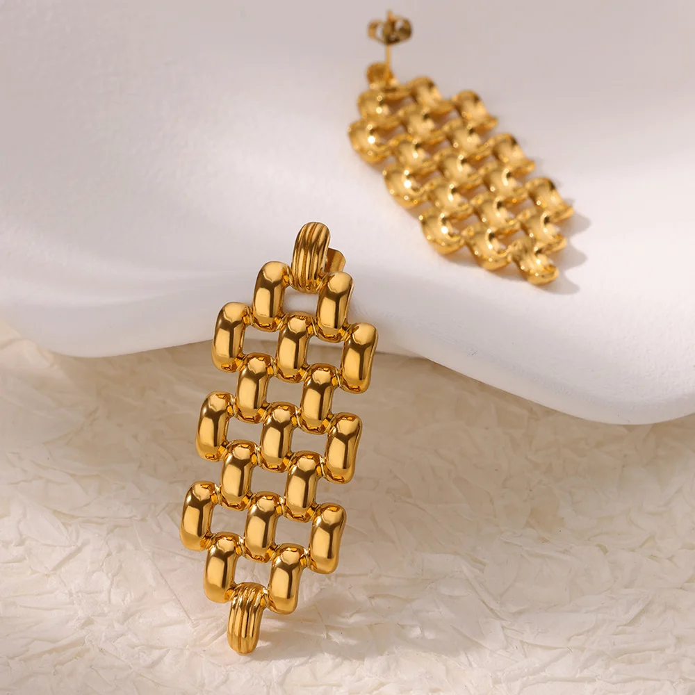 Stainless Steel Hollow Beads Design Earrings for Women