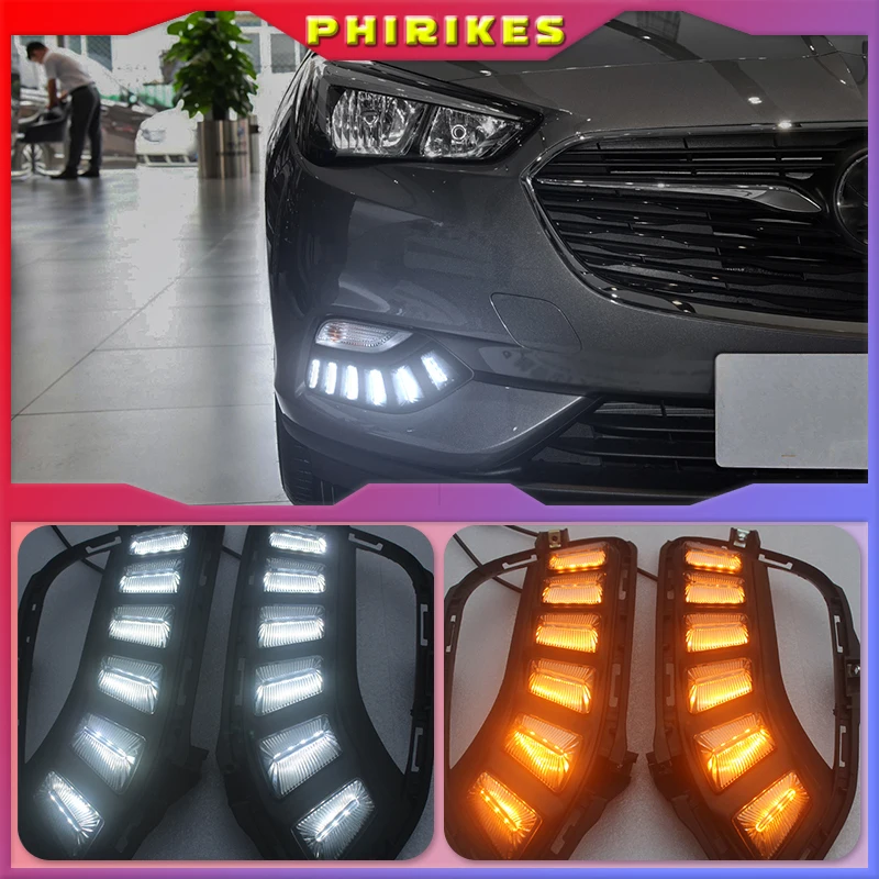 

2pcs For Buick Excelle 2018 2019 White yellow blue Front Fog Lamp Day Light LED DRL daytime running light
