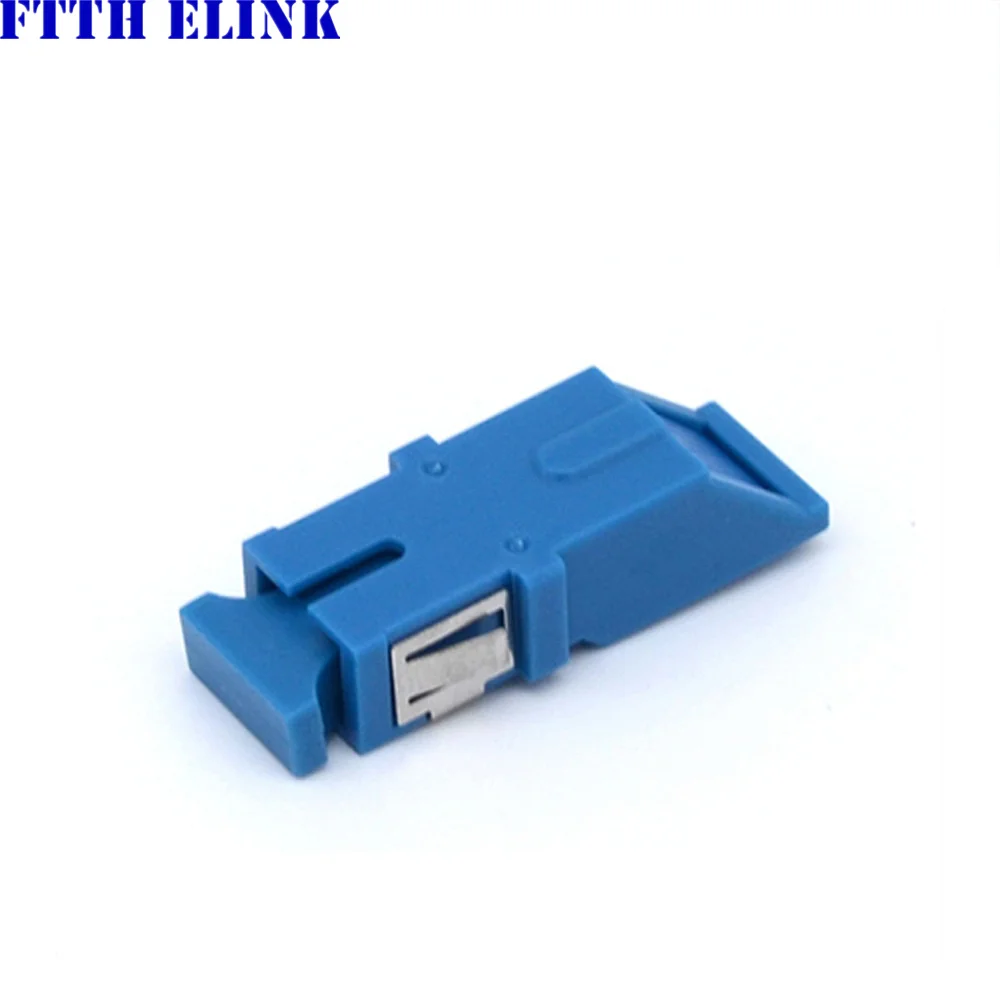 SC Adapter with shutter flange APC PC OM3 OM4 Fiber Optic coupler SM earless connector with open dust shutter FTTH ELINK 100pcs