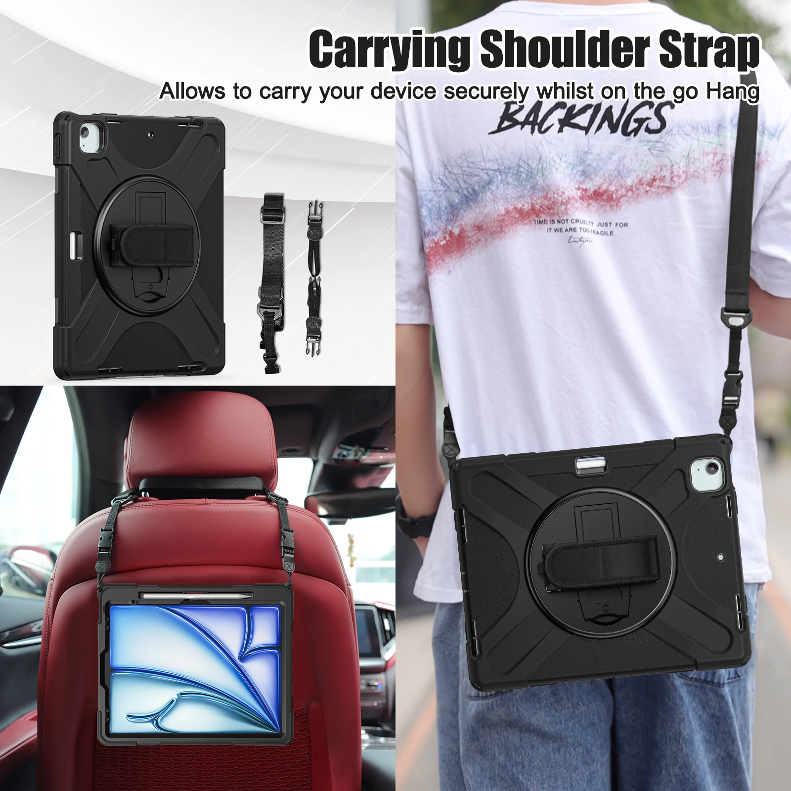 Enhanced Tablet Cover with Hand and Shoulder Armor Case