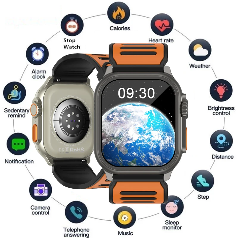 

2023 New Ultra Smartwatch Bluetooth Call NFC Men Women Smart Watch Blood Oxygen Sleep Monitor Titanium Alloy Case 49mm