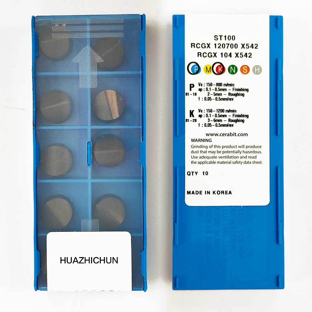 

Твердосплавные вставки HUAZHICHUN RCGX 120700 X542, Фрезерный инструмент