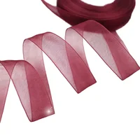 (50 yards/roll) 3/4” (20mm) Wine Red organza ribbons gift wrapping decoration Christmas ribbons