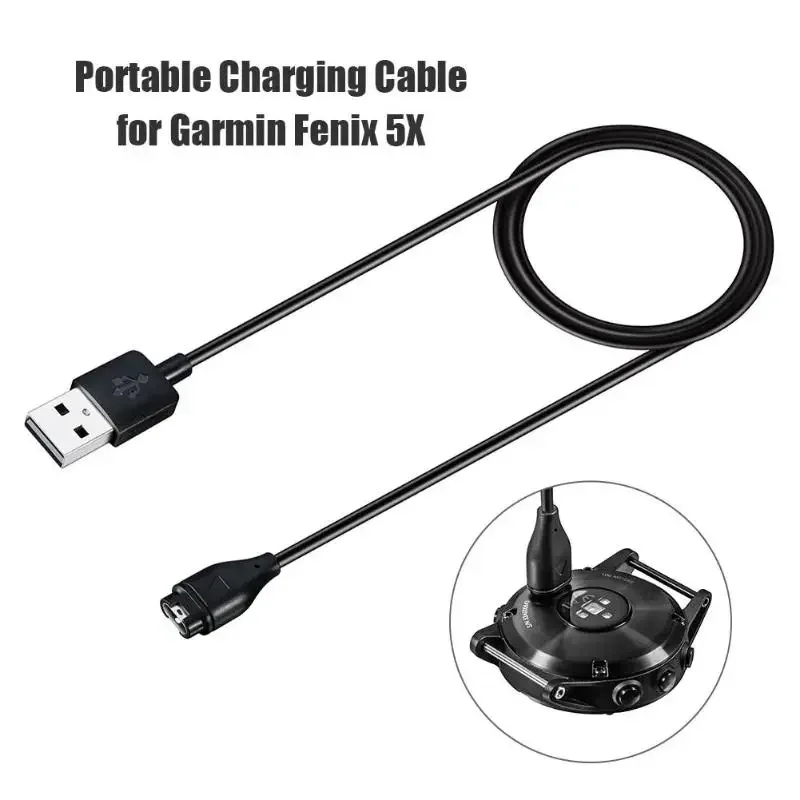 Cavo Di Ricarica USB Per Garmin Venu 2, Venu 2s, Venu Sq, Fenix 6/5/5s Plus, Forerunner - AWADUO (1 Metro, Nero)