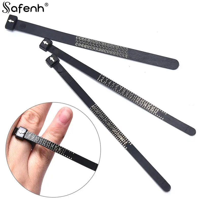 

Black Ring Measuring Ruler Measuring Finger Standard Ring Circle US/Europe/UK Tape Ruler Jewelry Accessory Measure Gauge Tool