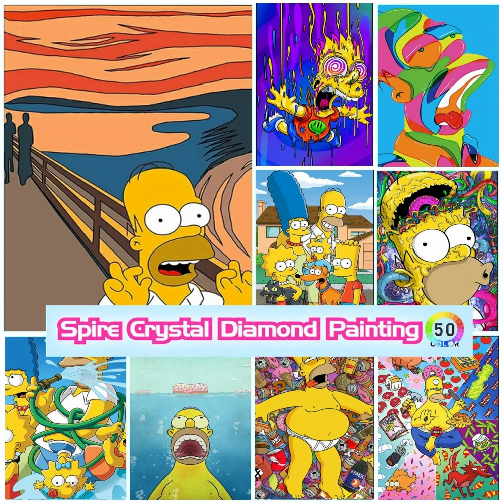 

Disney Simpsons Crystal Diamond Painting Kits Embroidery Cartoon Art Mosaic Home Decor Cross Stitch Handicrafts Children's Gift