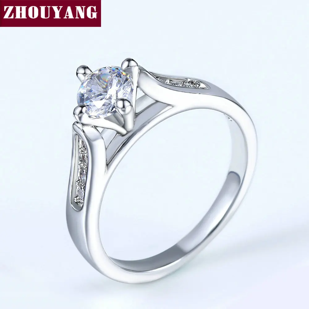 Engagement Wedding Ring For Women Classic Prong Setting CZ Rose Gold Lover's Ring R064 R065 wedding rings,womens ring,jewelry rings,ring jewelry,cubic zircon ring
