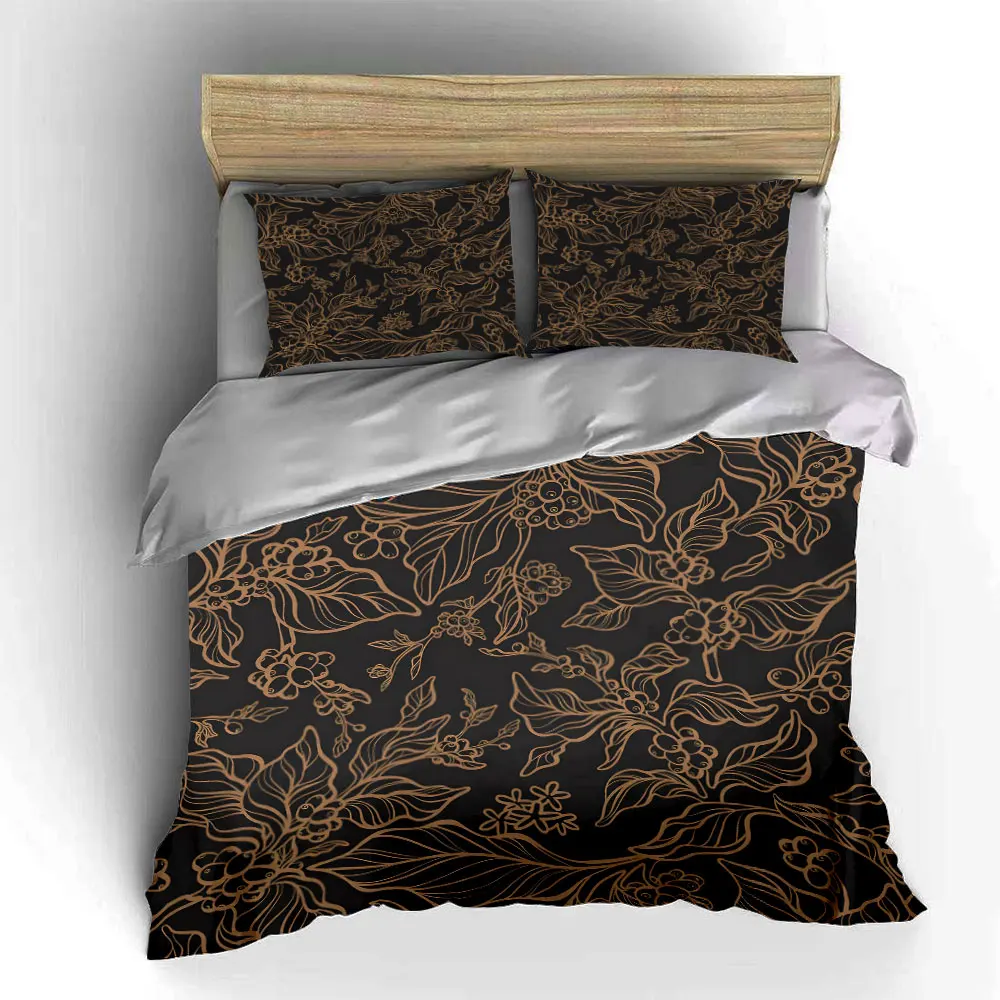 Botanical Line Art Floral Pattern Print Bedding Set 1 Duvet Cover 2 Pillowcases for Adult and Children Luxury Gift Full Size 4