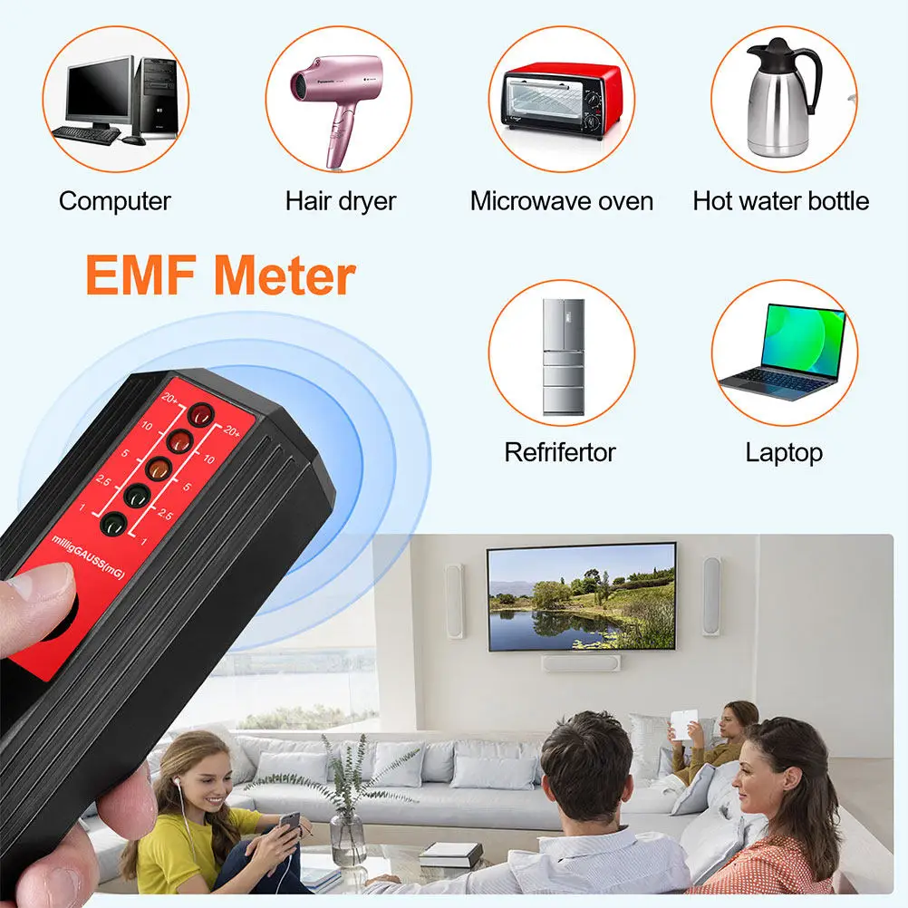 Emf 미터 방사선 디지털 가우스 미터 LED 표시기 가정용 고내구성 방사선 측정기