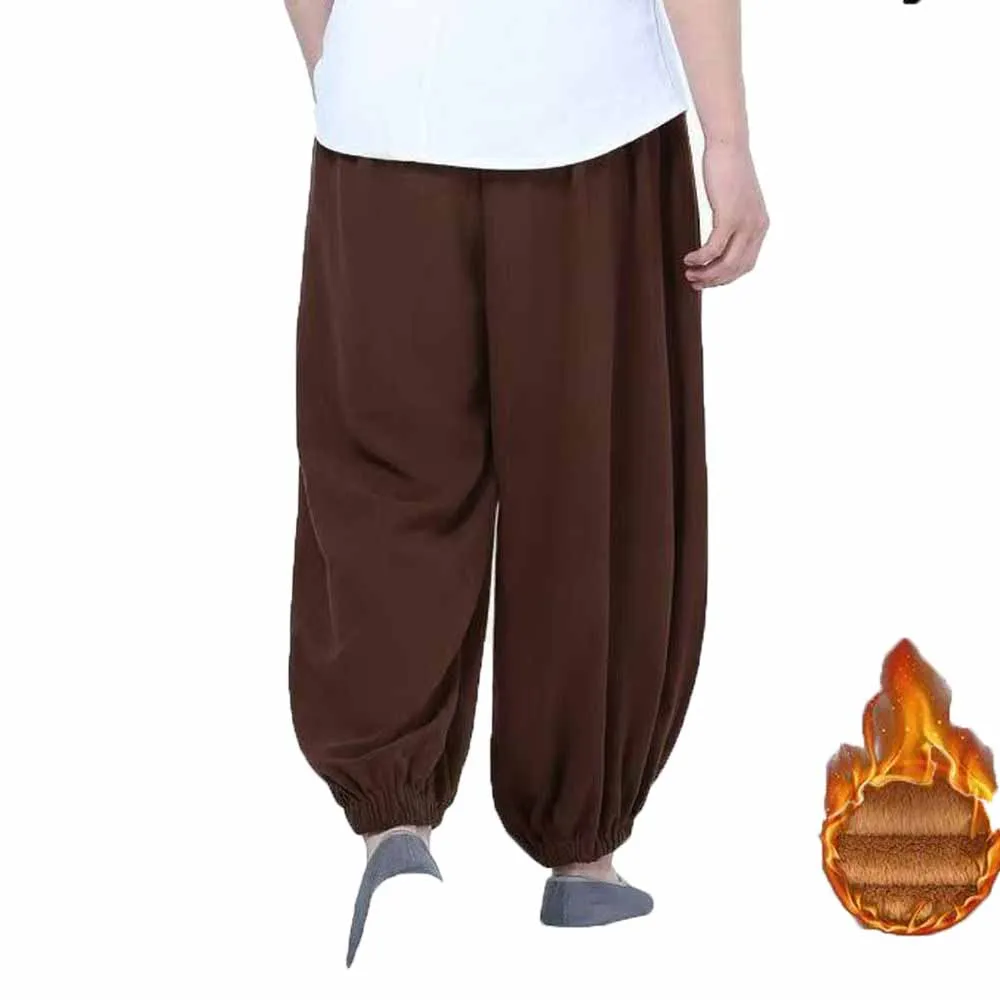 High Quality Cotton Winter Warm Zen Trousers Religion Lay Pants Shaolin Monk Kung Fu Bloomers