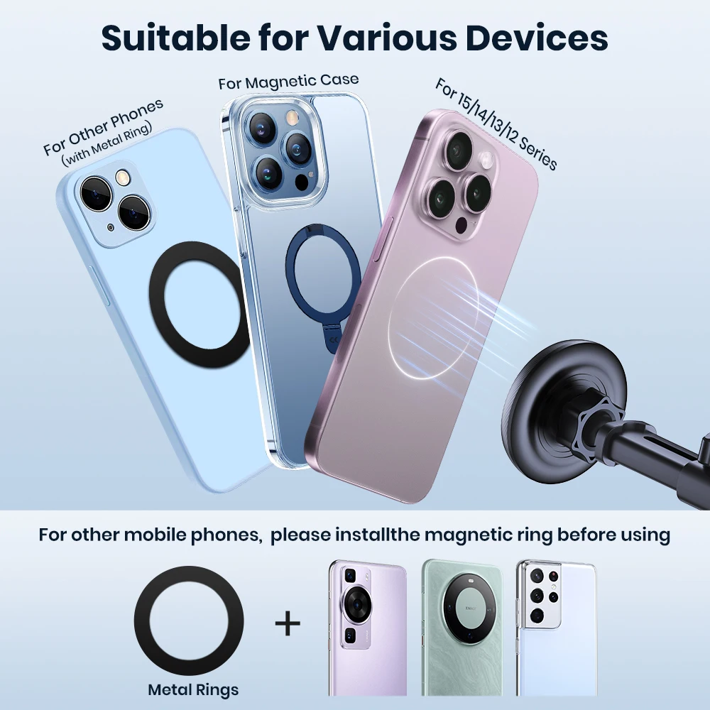 Dashboard Magnetic Phone Holder for Car, Compatible with MagSafe Car Mount, Wind