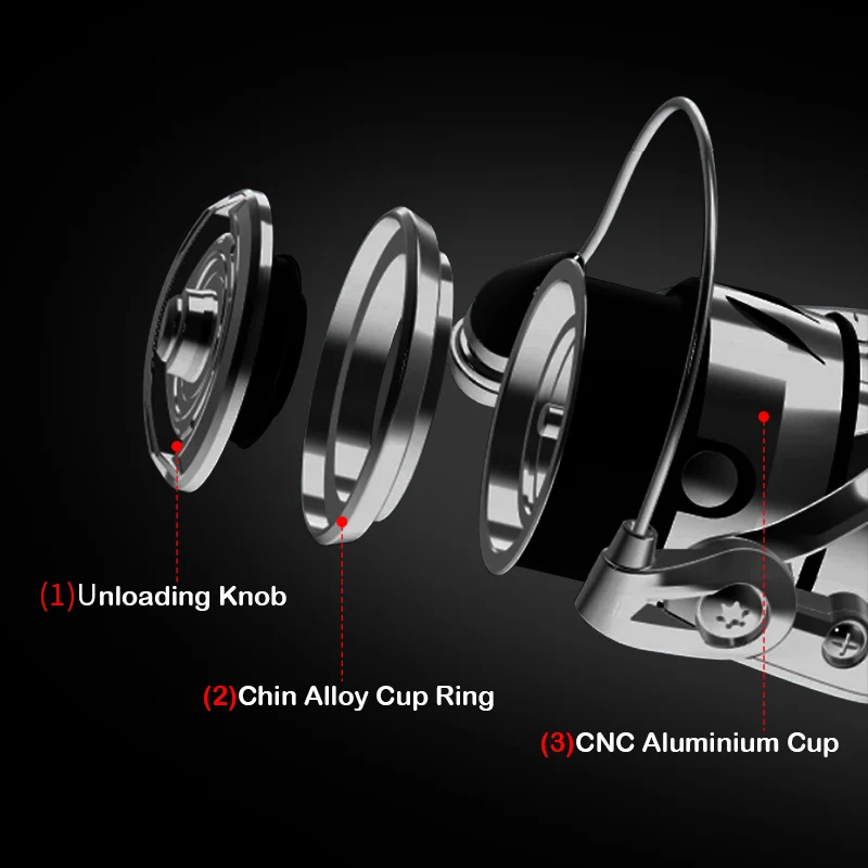 ピュア-超軽量スピニングフィッシングリール,シルバーフェザー,浅い
