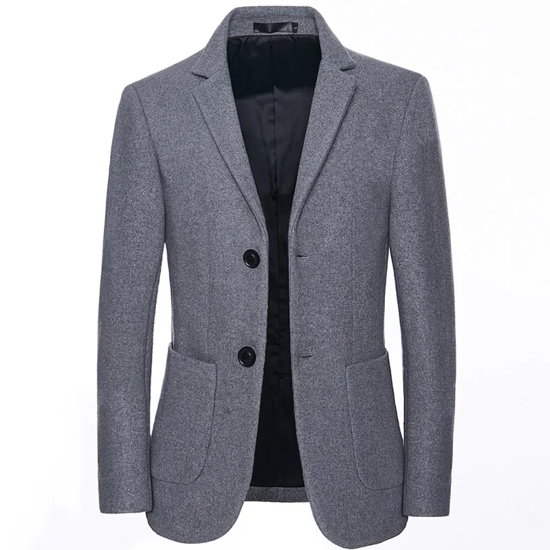 saferido Winter Short Woolen Coat Men Warm Fashion Retro Thickened Woolen Jacket Men Korean Loose Stripe Woolen Coat Mens Thick Jackets