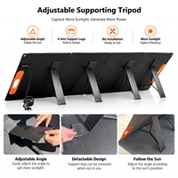 Panneau solaire pliable de 420 W, chargeur solaire portable avec supports réglables pour centrale électrique, camping-car, camping en plein air. 4