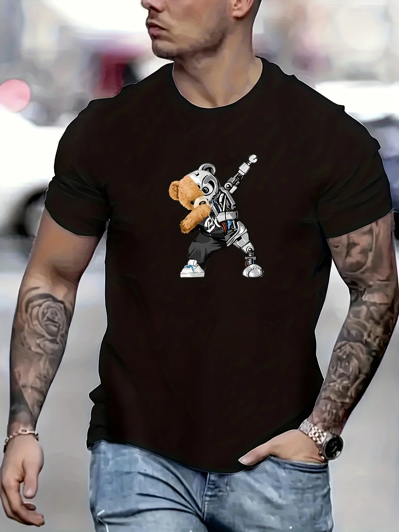Moda estiva Drago cinese Uomo T-shirt Tendenza 3D Personalità casual Stile fresco Stampa Tees Hip Hop O-Collo Manica corta Top
