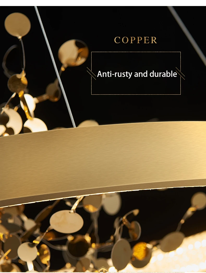 Description Picture 3 of itemModern Art Ring LED Pendant Lights Living Room Table Restaurant Chandelier Bedroom Coffee Interior Home Decor Gold Light Fixture