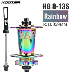 KOOZER XM490 Front Hub with NBK Bearings and Cube Bushings, Multiple Hole Options, Black Red Finish (PRO 100x9MM Color)