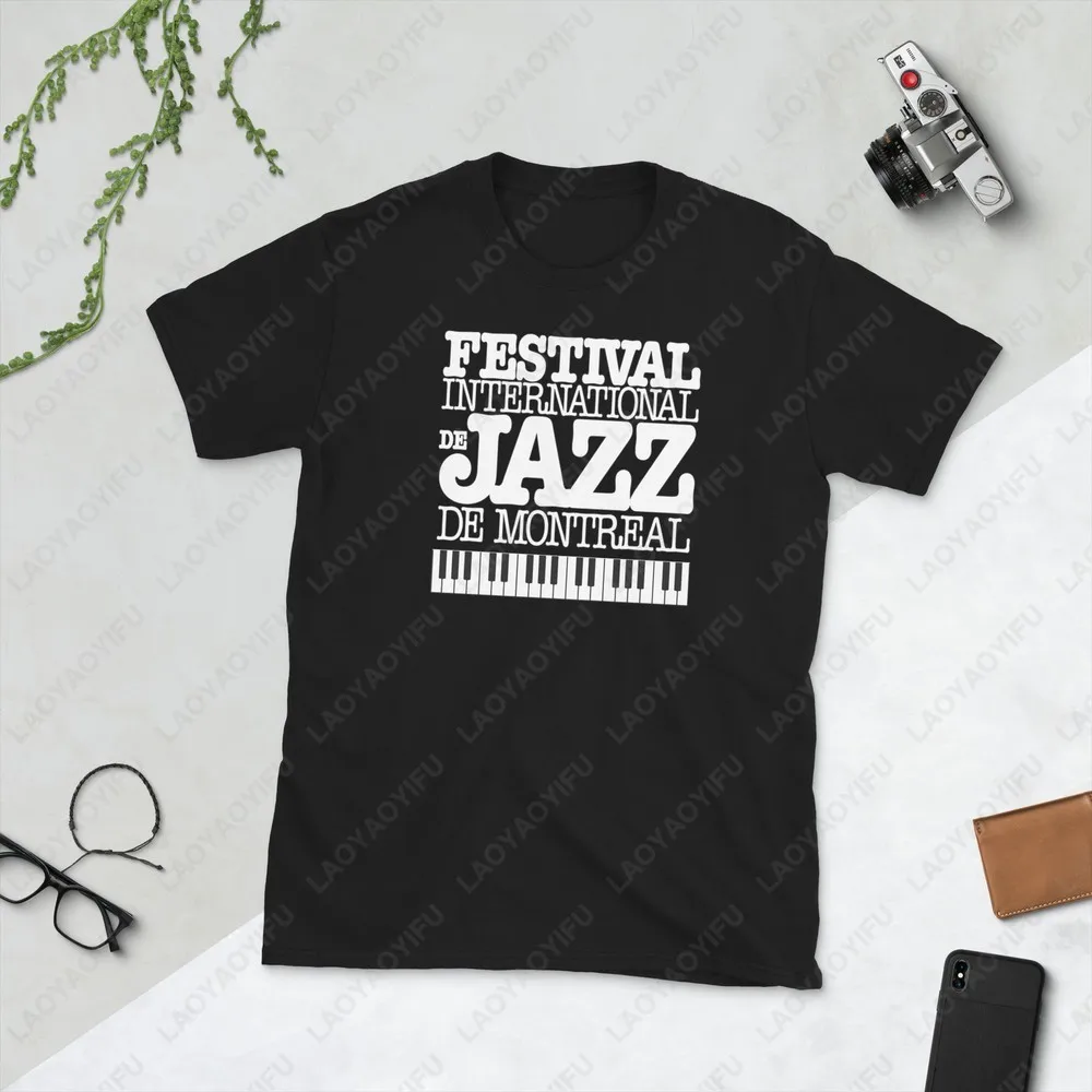 Montreal Jazz Festival Musik Klavier International Kurzarm Unisex T-Shirt Sommer Männlich Oansatz Kurzarm Klassischen Stil Tops