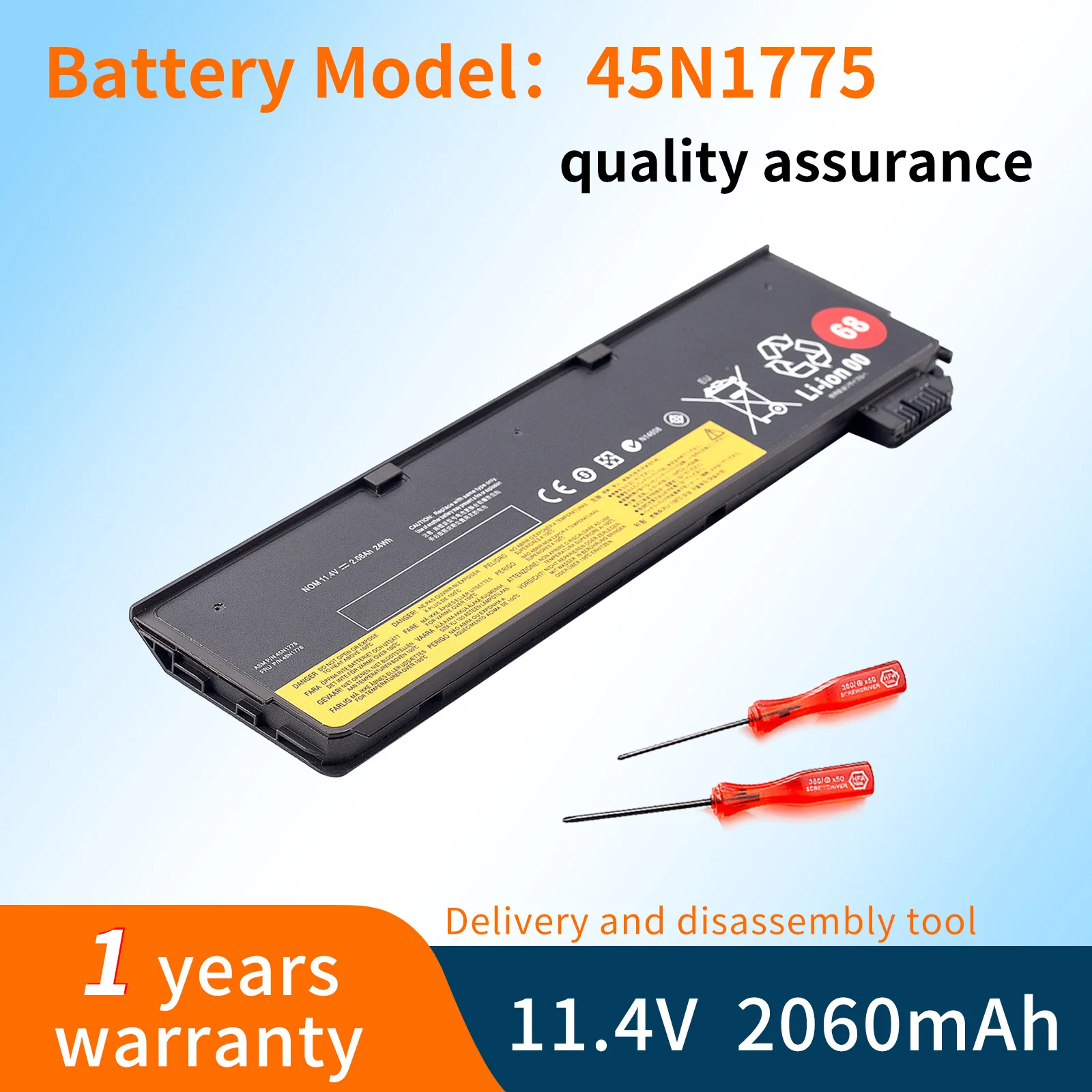 

BVBH 45N1775 68 Laptop Battery For Lenovo Thinkpad X270 X260 X240 X240S X250 T450 T450S T440S K2450 W550S 45N1136