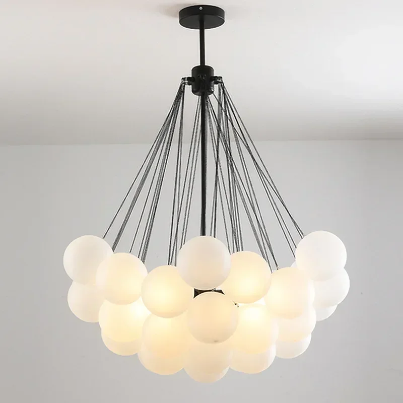 

Nordic Glass Pendant Lamp E27 Luxury Hanging Chandelier for Living Dining Room Bedroom Home Decoration Lighting Fixture Lustre