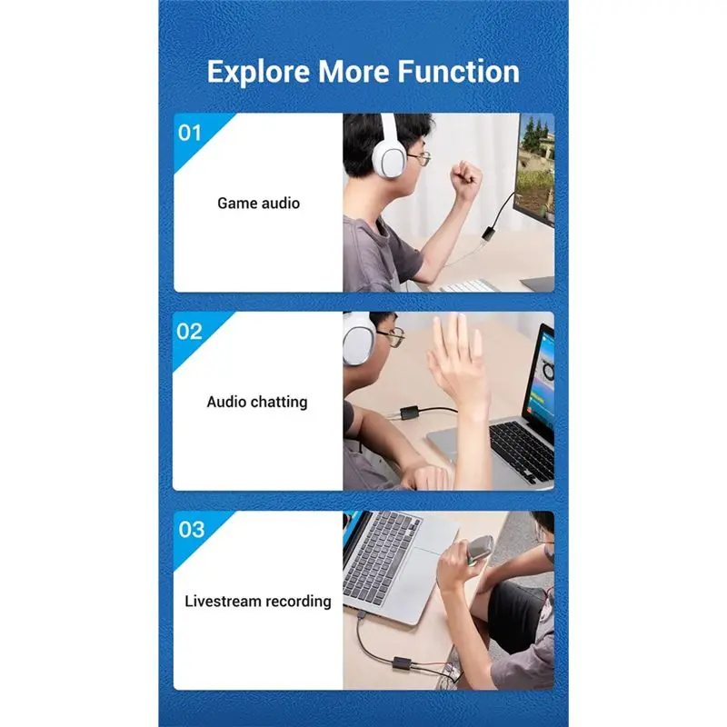 VENTION 사운드 카드 USB 3.5Mm 오디오 인터페이스 어댑터 PC 노트북 PS4 헤드셋 마이크용 외부