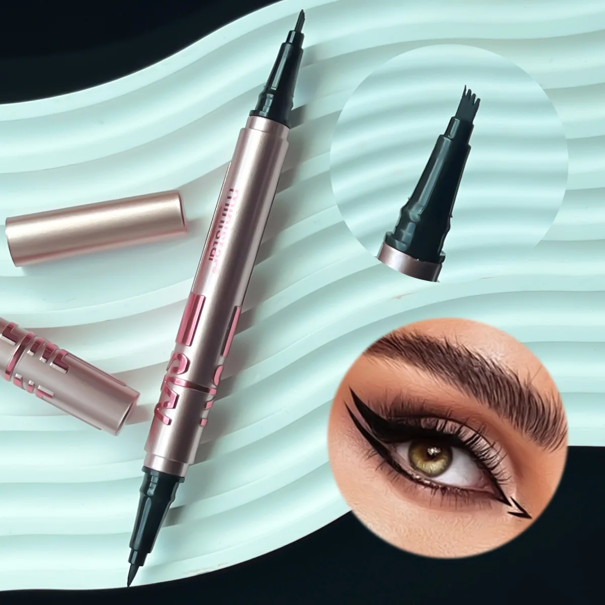 Eyebrow Pencil Eyeliner Mascara Set Double head dual-use two-piece set