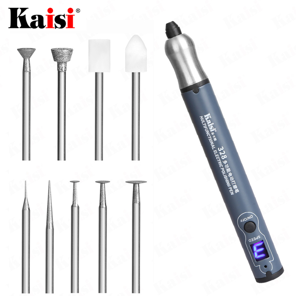Kaisi 328 Multifunction Charging Polish Pen For Phone Motherboard CPU IC Grinding Cutting Drilling Carving Disassembly Tools