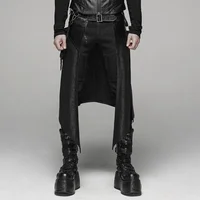 PUNK RAVE Men's Punk Removable Side Stereo Pocket Half Skirt Stage Performance Party Club Cosplay Men  Pants 2