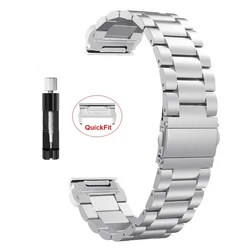 Premium Stainless Steel Watchband - Metal Strap - 22mm (Silver)