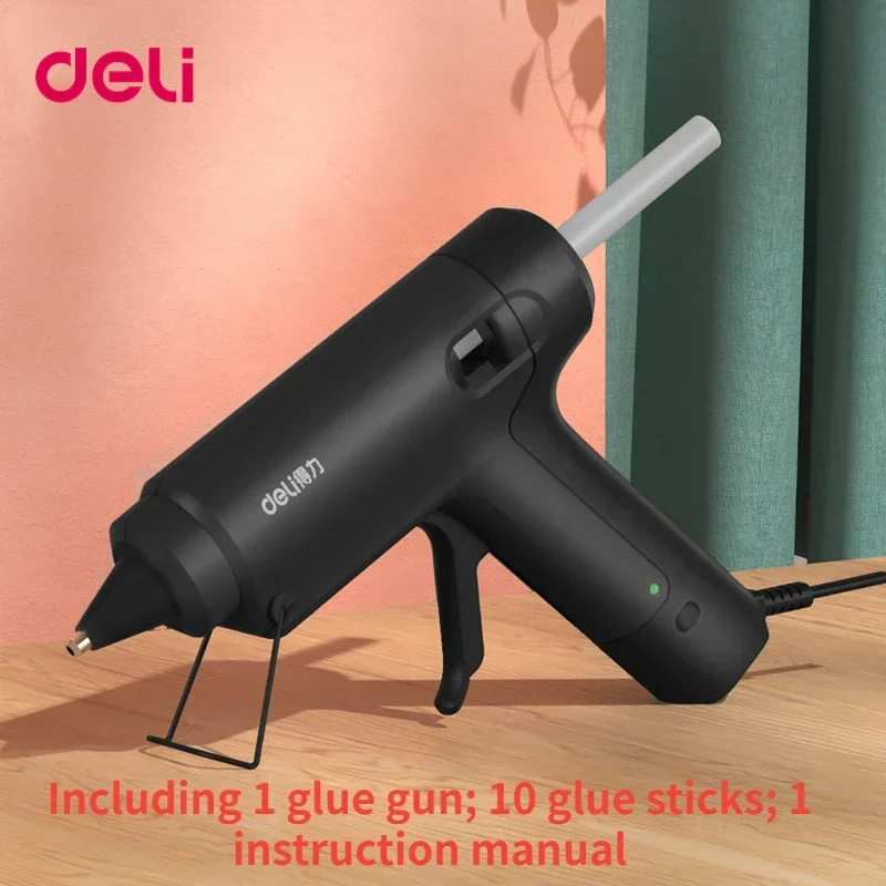 DELI Hot Melt Glue Gun 30-40W Repair Adhesive Tool Handmade DIY Home High Power 11mm Hot Melt Stick pistola de cola quente deli 400 sheets color sticky notes index transparent post stickers stationery self adhesive labels bookmark tabs school supplies