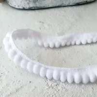 Buy 1.2CM Wide HOT Pink Embroidery Flower Lace Fabric Trim Ribbon Sewing Applique Collar Cord Wedding Dress Cloth Guipure Décor Online - Image 2