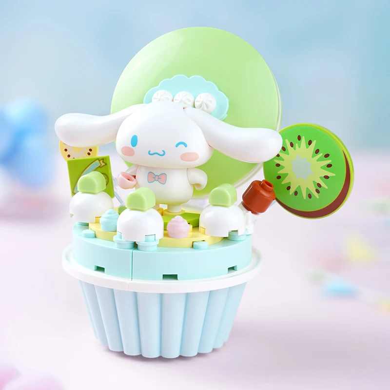 Sanrio Hello Kitty MyMelody Cinnamoroll Pompompurin Kuromi Cake shape Building Blocks Girl Small Children Educational Toy Gifts