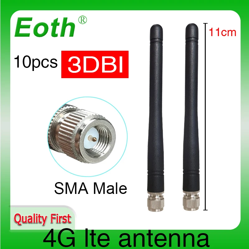 Eoth 10pcs 4G lte antenna 3dbi SMA Male Connector Plug antenne router external repeater wireless modem antene