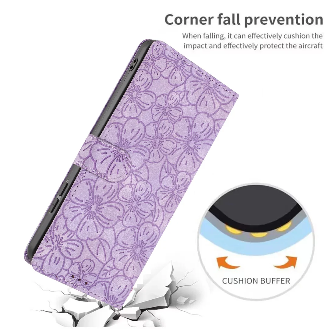 Cherry Blossom Leather Flip Phone Case - Edge Series